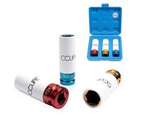 CCLIFE 3 pièces Jeux de douille a choc 1/2',17-19-21mm CR-MO Matière | douille a choc pour jantes alu | kit douilles roue voiture 78mm Longueur
