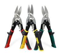 CCLIFE 3pcs ciseaux metaux Cr-Mo ciseaux a tole cissaille a metal tin snips 250mm de directement Gauche et Droite pour Découpe les profiles tôle pour plaque en acier inoxydable, fer, aluminium