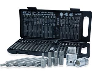 CCLIFE 40pcs Jeu de douilles Torx XZN intérieur Polyvalent Jeu de douilles hexagonales et S2 Bit Set T20-T55 M5-M12 H4-H12