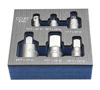 CCLIFE 6 pièces Jeu d'adaptateurs de douilles,adaptateur augmentateur 1/2' 1/4' 3/8' 3/4',adaptateur cliquet Cr-V Matériau