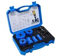 CCLIFE 9pcs Coffret de Scie Cloche HSS Bi-métal pour électricien, lame scie metal Ø22-64mm avec boîte en plastique, profondeur de coupe 38mm, pour acier inoxydable PVC Panneau Plastique Bois