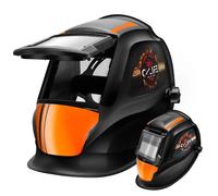 CCLIFE Haut repliable Vraie couleur Automatique Casque de soudure Alimenté par énergie solaire Réglable Clamshell Masque de soudure 2 capteurs 1/1/2/2 Protection UV/IR DIN16