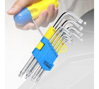 CCLIFE llen Mâles 9pcs, Clés Torx Coudée T10-T50, Cr-V Clés Étoile