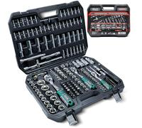 CCLIFE Coffret de Douilles et Embouts CR-V 187 Pièces, Boîte à Cliquet 72 Dents 1/2", 1/4", 3/8", Douilles Hexagonales, Torx, Fente, Phillips, Pozidrive