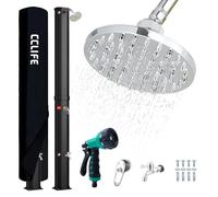 CCLIFE Douche Solaire, Douche de Jardin Solaire avec 40 litres, avec Housse de Protection, pommeau de Douche réglable,température de l'eau réglable jusqu'à 60°, pour Piscine Plage Jardin