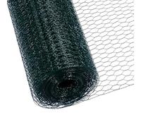 CCLIFE Grillage a Poule, Maillage 45 mm , Hauteur 100 cm, Longueur 15/25/50 m, Revêtement PVC Vert