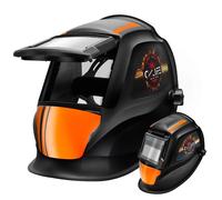 CCLIFE Haut repliable Vraie couleur Automatique Casque de soudure Alimenté par énergie solaire Réglable Clamshell Masque de soudure 2 capteurs 1/1/2/2 Protection UV/IR DIN16