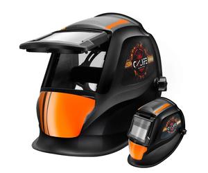 CCLIFE Haut repliable Vraie couleur Automatique Casque de soudure Alimenté par énergie solaire Réglable Clamshell Masque de soudure 2 capteurs 1/1/2/2 Protection UV/IR DIN16