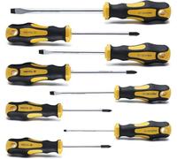 CCLIFE Jeu de 8 Tournevis Aimanté,Set de Tournevis Magnétique avec Cruciforme/Plat/Pozidriv/pour Vis PH, PZ et SL Manches Forme Ergonomique-Pointe Brunie-Chrome Vanadium
