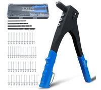 CCLIFE Jeu de pinces à riveter avec 200 rivets aveugles 2,4-4,8mm et 4 forets HSS en boîte PET