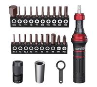 CCLIFE Jeu de tournevis dynamométriques 1/4" 1-6 Nm mécanique 20 embouts | Réglable mécaniquement de 1 à 6 Nm, 20 embouts et 3 accessoires pour vélo, électronique, bricolage et montage précis