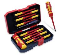 CCLIFE Jeu de Tournevis Magnétiques Electricien,13 Pièces VDE Tournevis Isolés Interchangeables 1000V avec Testeur de Tension Conformément à la Certification GS