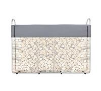 CCLIFE Range Buches Exterieur, Range Buche, Range Bois Abri Porte Support Serre Bûches de Chauffage Bucher Exterieur Interieur Metal Cheminée avec Bache Etanche pour bois de chauffage de 25 à 40 cm