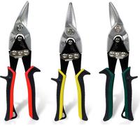 CCLIFE Set de ciseaux à tôle 250mm Coupe à gauche, à droite et droite 3pcs