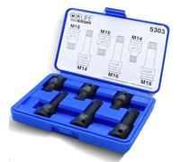 CCLIFEE XZN Ensemble de Douilles à Embouts 6 pcs Jeu de Douilles à Embouts M14 M16 M18 de 1/2" En Acier Cr-Mo Avec Denture Multiple
