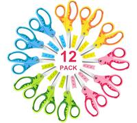 CCR Ciseaux Enfants 3 Ans, Ciseaux Pour Enfants à Bouts Ronds, 13.5cm Ciseaux Enfants à Poignées Souples, Pour l'école et la Salle de Classe, Lot de 12