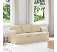 Ccslina Canapé crème 201 x 80 x 85 cm housse en tissu avec fonction couchage et espace de rangement pour salon et chambre à coucher, canapé d'angle avec ottoman, fonction relaxation, extensible, peu