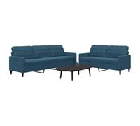 Ccslina Canapé d'angle 2 pièces avec fonction couchage et espace de rangement en velours bleu, canapé d'angle avec fonction relaxation, peu encombrant, confortable, canapé de qualité supérieure pour
