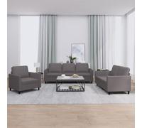Ccslina Canapé d'angle 3 pièces avec fonction couchage - Gris - En cuir synthétique - Canapé d'angle rembourré avec ottomane - Caisse de lit - Fonction relaxation - Peu encombrant - Pour salon