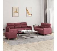 Ccslina Canapé d'angle extensible 3 pièces avec coussin, tissu bordeaux, canapé d'angle extensible avec fonction sommeil, garniture de rembourrage confortable pour salon et chambre d'amis, peu
