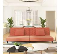 Ccslina Canapé-lit 2 places avec 2 coussins en velours rose, extensible avec fonction de sommeil, peu encombrant, confortable, avec espace de rangement, adapté pour salon, chambre d'amis, studio