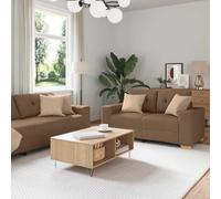 Ccslina Ensemble de canapé 2 pièces marron avec coussins, canapé d'angle confortable et canapé-lit, paysage de vie avec espace de rangement, fonction relaxation, peu encombrant, idéal pour le salon et