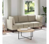 Ccslina Ensemble de salon 3 pièces en tissu sable avec espace de rangement et fonction sommeil, design moderne, durable, facile d'entretien, avec canapé d'angle et siège central, idéal pour le salon