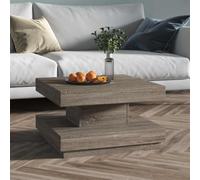 Ccslina Table basse grise 60 x 60 x 35 cm en MDF avec plateau stable pour collations, boissons, vases et décorations, design moderne pour petit salon
