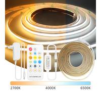 CCT COB LED bande lumineuse 24V Dimmable 1M 2M 3M 4M 5M WW CW double blanc FCOB LED ruban ruban lampe linéaire avec Kit de télécommande RF CCT 2700-6500K