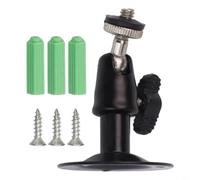 CCTV Support en métal robuste pour intérieur et extérieur (noir) | Pivotant à 360 °, pivotant à 180 °, mélange de métal et plastique, noir/blanc, montage facile à vis