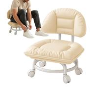 ccuzs Chaise Roulante avec Et roulettes Siège Bas Ergonomique Rembourré | Tabouret de garage Pour Bureau, Salon, Bar, Boutique, Cuisine, Coiffeuse, Travail, Dessin, Garage, ,