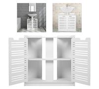 CCYLEZ Armoire D'évier à Double Porte, Solution de Rangement Moderne pour Salle de Bain, Panneau Bois-Plastique 60x30x60cm