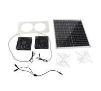 CCYLEZ Ventilateur Solaire avec Panneau 25W Monocristallin, Kit pour | 3 500 tr/min haute vitesse, facile à installer, double sortie USB, utilisation en extérieur, ventilation fiable