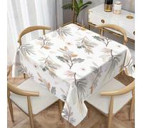 CCZM Baies Et Feuilles Séchées Nappe Impermeable Carrée 200x200 cm Aquarelle Vintage, Nappe de Table Botanique Rustique en Tissu Polyester, Décoration Nappe Lavable et Anti-Tache, S-205