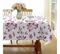 CCZM Branche Fleurie Nappe Motif Botanique, Nappe Rectangulaire 180x240 cm Anti Tache et Imperméable, Linge de Table en Polyester Lavable, Brin Symétrique Décoration - S-203