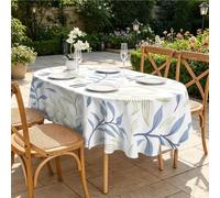 CCZM Branche Verte Nappe Impermeable Ovale 180x240 cm Botanique, Nappe de Table Lignes Printanières en Tissu Polyester, Décoration Nappe Lavable et Anti-Tache, S-155