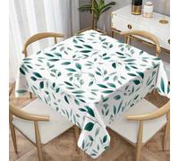 CCZM Brin Aquarelle Nappe Motif Botanique, Nappe Carrée 100x100 cm Anti Tache et Imperméable, Linge de Table en Polyester Lavable, Minimaliste Décoration - S-168