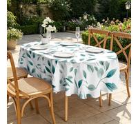 CCZM Brin Aquarelle Nappe Motif Botanique, Nappe Ovale 180x240 cm Anti Tache et Imperméable, Linge de Table en Polyester Lavable, Minimaliste Décoration - S-168
