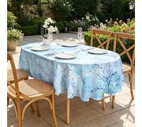 CCZM Brindille Aquarelle Nappe Motif Botanique, Nappe Ovale 180x240 cm Anti Tache et Imperméable, Linge de Table en Polyester Lavable, Printemps Décoration - S-163