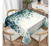 CCZM Eucalyptus Bleu Nappe Carrée 100x100 cm Botanique À L'aquarelle, Nappe de Table Motif Bohème en Polyester, Nappe en Tissu Imperméable et Anti-Tache, pour Cuisine, Salle à Manger, Jardin - S-181