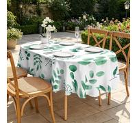 CCZM Eucalyptus Et Baies Nappe Ovale 180x240 cm Botanique, Nappe de Table Motif Aquarelle en Polyester, Nappe en Tissu Imperméable et Anti-Tache, pour Cuisine, Salle à Manger, Jardin - S-186
