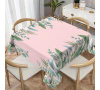 CCZM Eucalyptus Nappe Impermeable Carrée 140x140 cm Botanique À L'aquarelle, Nappe de Table Pois en Tissu Polyester, Décoration Nappe Lavable et Anti-Tache, S-185