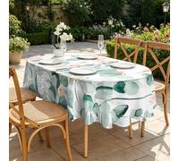 CCZM Eucalyptus Nappe Impermeable Ovale 180x240 cm Botanique À L'aquarelle, Nappe de Table Dégradé en Tissu Polyester, Décoration Nappe Lavable et Anti-Tache, S-202
