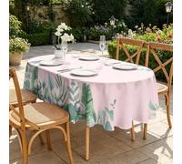 CCZM Eucalyptus Nappe Impermeable Ovale 180x240 cm Botanique À L'aquarelle, Nappe de Table Pois en Tissu Polyester, Décoration Nappe Lavable et Anti-Tache, S-185