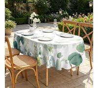CCZM Eucalyptus Nappe Ovale 180x240 cm Botanique À L'aquarelle, Nappe de Table Motif Feuillage en Polyester, Nappe en Tissu Imperméable et Anti-Tache, pour Cuisine, Salle à Manger, Jardin - S-179