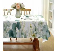 CCZM Eucalyptus Nappe Rectangulaire 160x200 cm Botanique À L'aquarelle, Nappe de Table Motif Feuillage en Polyester, Nappe en Tissu Imperméable et Anti-Tache - S-179