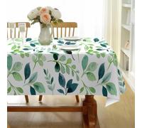 CCZM Feuille Aquarelle Nappe Motif Botanique, Nappe Rectangulaire 160x200 cm Anti Tache et Imperméable, Linge de Table en Polyester Lavable, Naturel Décoration - S-183