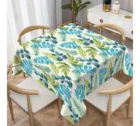 CCZM Feuille De Palmier Nappe Impermeable Carrée 100x100 cm Botanique Tropicale, Nappe de Table Été en Tissu Polyester, Décoration Nappe Lavable et Anti-Tache, S-187