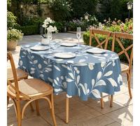 CCZM Feuille Nappe Impermeable Ovale 180x240 cm Botanique, Nappe de Table Classique Neutre en Tissu Polyester, Décoration Nappe Lavable et Anti-Tache, S-170