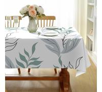 CCZM Feuille Nappe Impermeable Rectangulaire Motif Botanique, Nappe de Table Scandinave Minimaliste en Tissu Polyester, Décoration Nappe Lavable et Anti-Tache 160x200 cm, S-157